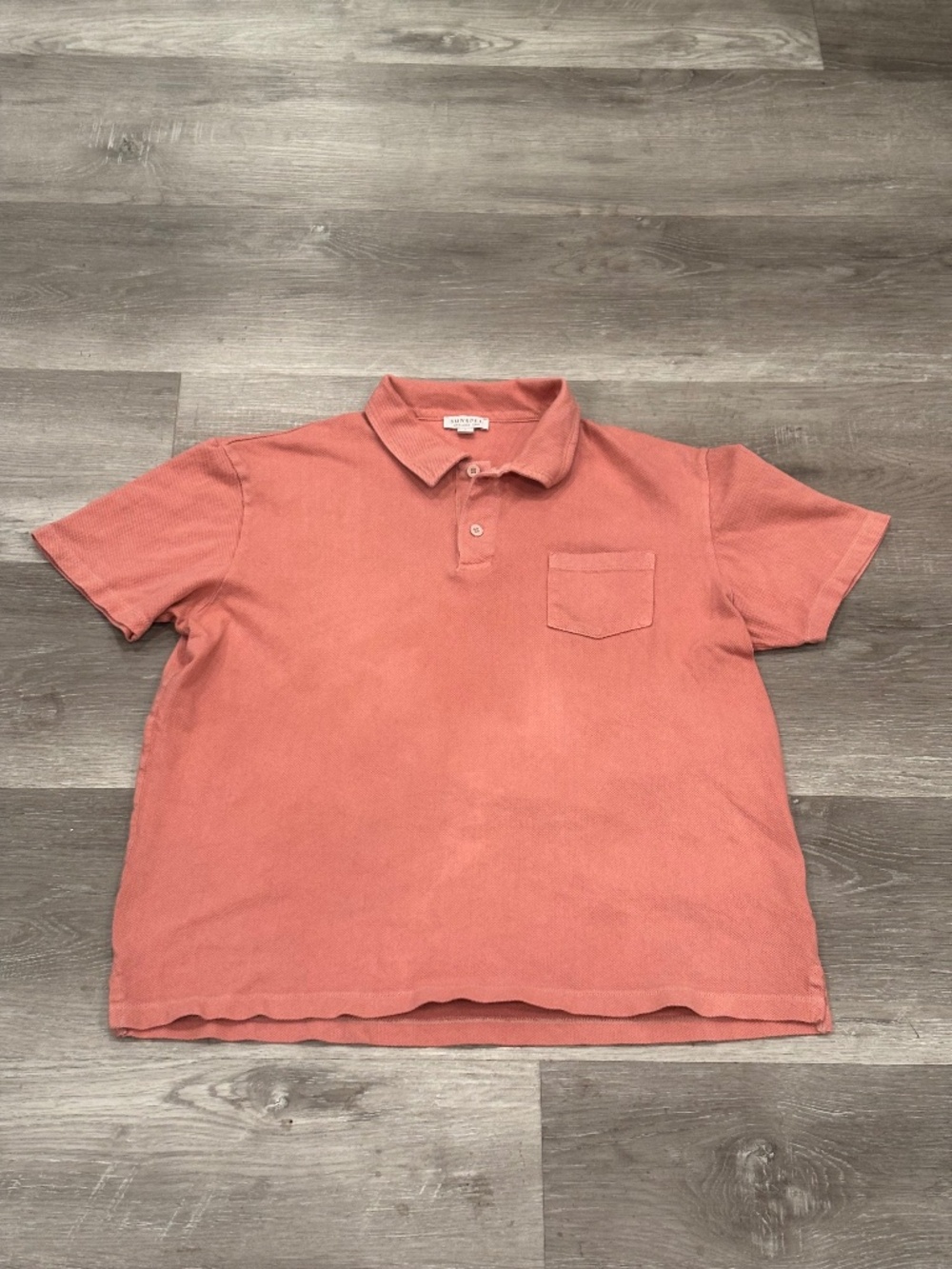 Sunspel Mens Riviera Polo Shirt Size L Pink England Front Pocket James Bond